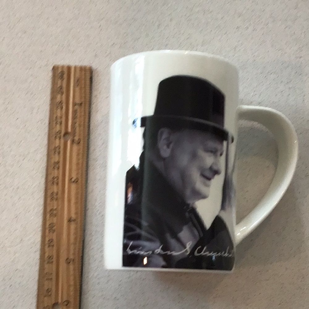Winston Churchill White Coffee Mug Cup London Pottery Fine China Mug David Burch - Picture 7 of 8